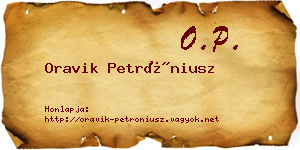 Oravik Petróniusz névjegykártya